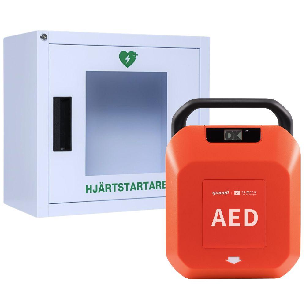 heartsave y med larmat inomhusskåp vitt